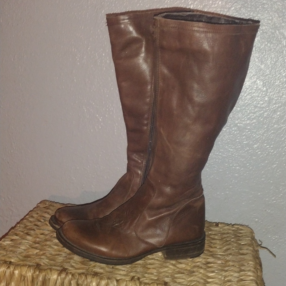 Brown Leather Steve Madden Knee High Boots 7.5